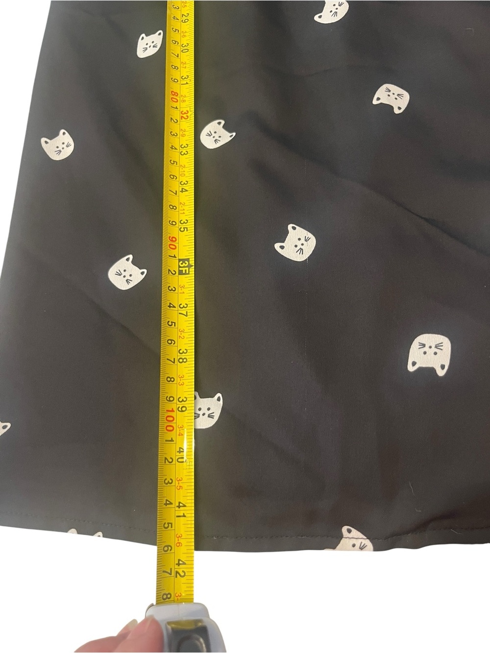 Modcloth "Tied and Timeless" Black Midi Wrap Dress with White Kitty Cat Print - Picture 10 of 11